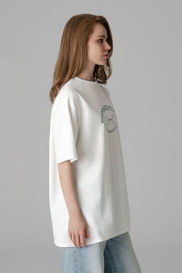 Арт. 3186 Футболка женская оверсайз 42-48 (4 шт) Цвет:молочный - Калинка фото 13