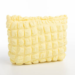 Косметичка на молнии простая, большая, мягкая, жёлтая