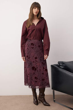 Murdum Flok Bask?l? Kalem Maxi/Uzun Tul Esnek Orme Etek TWOAW26ET00146 - Trendyolmilla фото 2