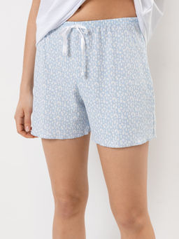 Шорты женские домашние в голубом цвете с принтом - Mark formelle фото 3