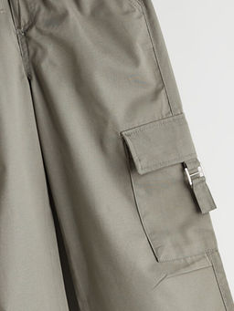 Beli Lastikli K?z ?ocuk Kargo Pantolon