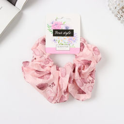 Цена за 2 шт. Резинка для волос «Орбита», листочки стиль, 13 см, розовая