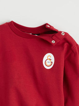 Bisiklet Yaka Galatasaray Bask?l? Erkek Bebek Sweatshirt