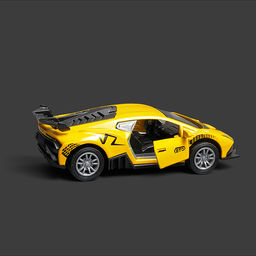Машина "Стремительный гонщик" 1:36 (свет, звук, откр двери, металл) в коробке (цвет желтый)