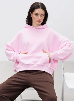 K13048 Толстовка OVER SIZE РОЗОВЫЙ