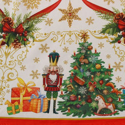 Скатерть новогодняя Этель Новогодние игрушки d=220см +/-3см с ГВМО, хл100%  фото 12