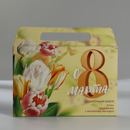 Подарочный набор в портфеле: ежедневник А5, магнитные закладки и ручка 8 марта - Artfox фото 2