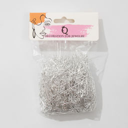 Штифт с петлёй СМ-1075, 1.4 см, 100 г, (±1000 шт.), цвет серебро