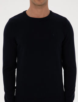 Lacivert Slim Fit Bisiklet Yaka Basic Triko Kazak - Pierre cardin фото 6