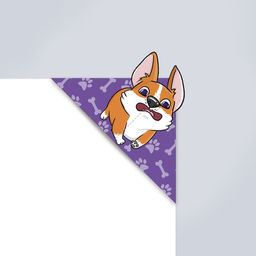 Цена за 20 шт. Закладки-оригами «Корги», МИКС