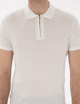 Ekru Slim Fit Fermuarl_ Polo Yaka Triko Kazak - Pierre cardin фото 6