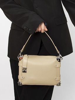 LACCOMA сумка Q3259-бежевая пудра натуральная кожа хлопок