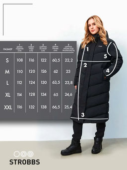 T3341-3 Пуховик удлиненный женский