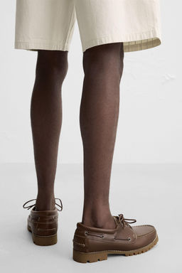 LEATHER DECK SHOES - Zara фото 3