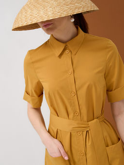 Платье хлопок OD-791-4 горчица OD-791-4