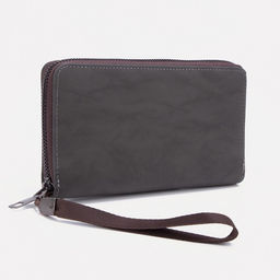 Портмоне мужское на молнии, отдел для купюр, для карт, для монет, цвет чёрный