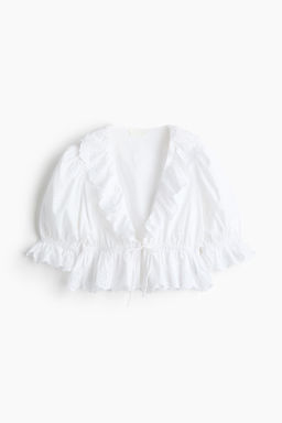 Blusa de algod?n con bordado ingl?s - H&m фото 2