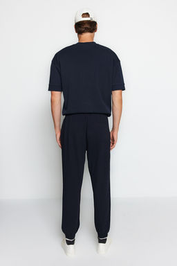 Lacivert Regular Fit Bask?l? Biyeli Lastik Paca Esofman Alt? TMNSS22EA0121