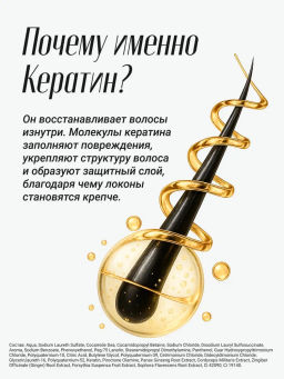 Шампунь от перхоти с кератином, 300мл, L.Sanic  фото 3
