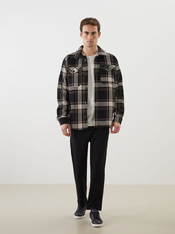 Regular Fit Uzun Kollu Ekose Erkek G?mlek Ceket