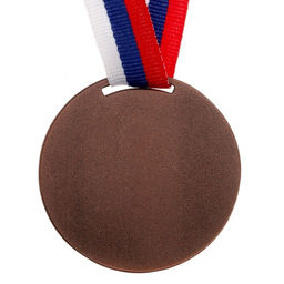 Медаль призовая 056 диам 5 см. 3 место. Цвет бронз. С лентой - Командор фото 4