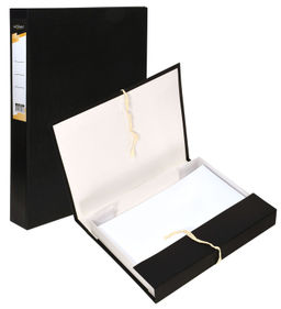 Короб архивный INFORMAT 40 мм А4 ассорти бумвинил, 2 завязки, вместимость до 400 листов со...