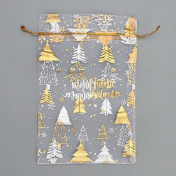 Набор мешков «С Новым счастьем!», органза, 10 шт, 16 х 24 см