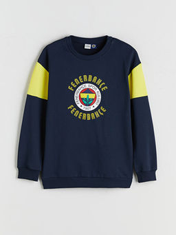 Bisiklet Yaka Fenerbah?e Bask?l? Erkek ?ocuk Sweatshirt