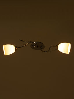 Люстра 11175/2CR, 2×60 Вт, E27, 54×25×22 см, белый/серебро