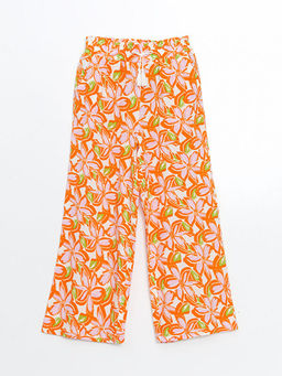 Beli Lastikli ?i?ekli K?z ?ocuk Pantolon