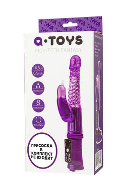 Вибратор с клиторальным стимулятором A-Toys by TOYFA High-Tech fantasy, TPR, фиолетовый, 24 см
