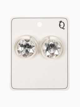 Серьги "Кристалл" круг, цвет прозрачно-белый