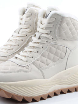 04-PAML06-2Z LT. BEIGE Ботинки зимние женские (натуральная кожа, 100% шерсть) - Фабричный китай фото 2