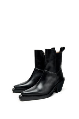 LIMITED EDITION LEATHER COWBOY ANKLE BOOTS - Zara фото 2