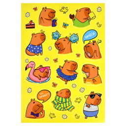 Набор наклеек для детей. Серия "Мемы" арт. 67782/P КАПИБАРА /148х210 мм,