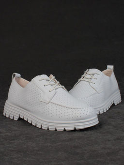 03-PDD161-5 GRAY/LT. BLUE Полуботинки женские (натуральная кожа) - Фабричный китай фото 11