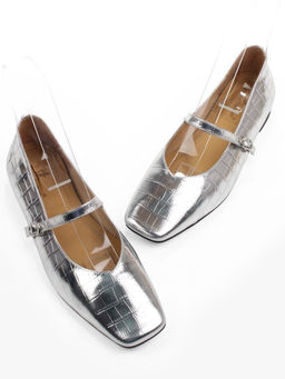 06-2009-5C GREY/SILVER Туфли женские (натуральная кожа)