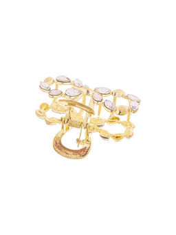 Цена за 6 шт. Крабик для волос «Кэли», бант, 5 см, золото