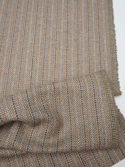 Шерсть пальтово-костюмная Твид Полоска-пунктир цв.бежевый, ш.1.5м, шерсть-30%, п/э-70%, 330гр/м.кв - Купава фото 15