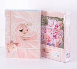 КПБ Семейный с простыней на резинке Постельное белье из полисатина - Дейса