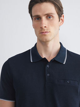 Polo Yaka K?sa Kollu Penye Erkek Ti??rt