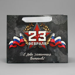 Цена за 2 шт. Пакет подарочный ламинированный, упаковка, 23 февраля, MS 23?18?10 см