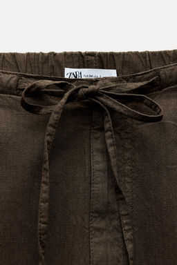 FLOWING DENIM-EFFECT TROUSERS - Zara фото 7