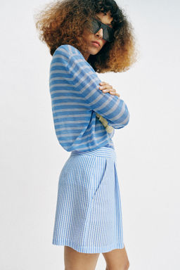 BERMUDA RAYAS / Azul / Blanco - Zara фото 4