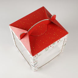 Цена за 5 шт. Коробка кондитерская новогодняя с окном, сундук, Happy New Year, 20×20×20 см