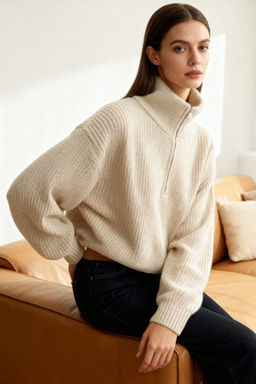 Tas Super Crop Fermuarl? Triko Kazak TWOAW24KZ00527