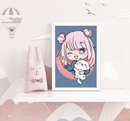 ФРЕЯ PKZ/PS-047 Набор для раскрашивания по номерам (на картоне) 30 х 20 см Анимешка с котиком