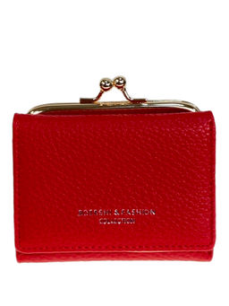 Женское портмоне из искусственной кожи, цвет красный