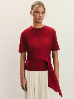 Футболка с драпировкой из поплина / Zarina