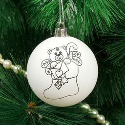 Цена за 3 шт. Ёлочный шар под роспись Мешок с подарками, размер 6 см